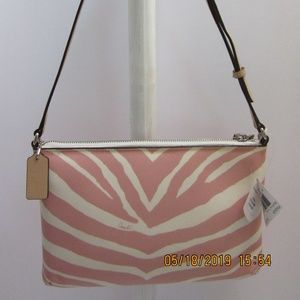 Coach Peyton Zebra print swingpack crossbody bag